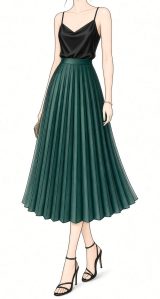 Pleated Skirt (knife pleats) – pattern from your measurements
